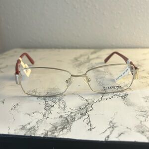 Women’s Valentino V2101 720 silver and burgundy eyeglasses frames